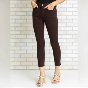 FRAME Brown Le High Rise Skinny Cropped Jeans